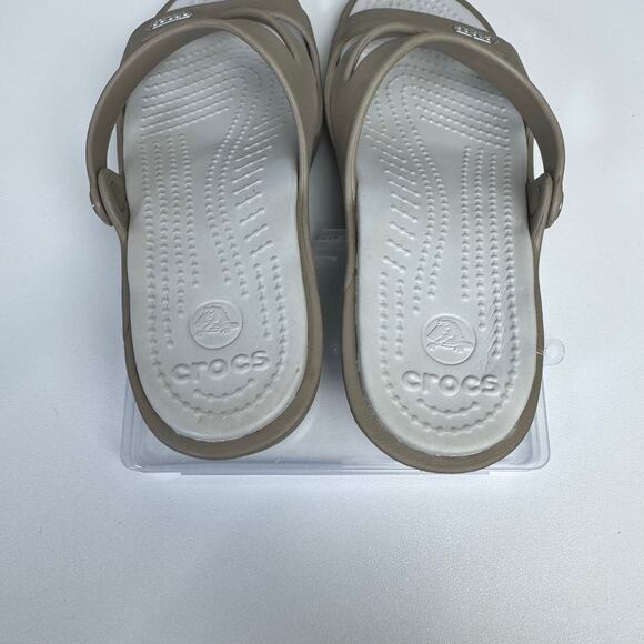 Crocs Patricia Women’s Wedge Sandal Size 7
Tan Gray Slip On Low Heel Sandals - Picture 8 of 11